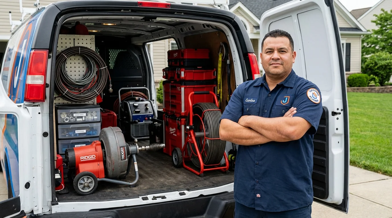 Professional drain cleaning equipment and Johns Plumbing LLC plumber in Onawa